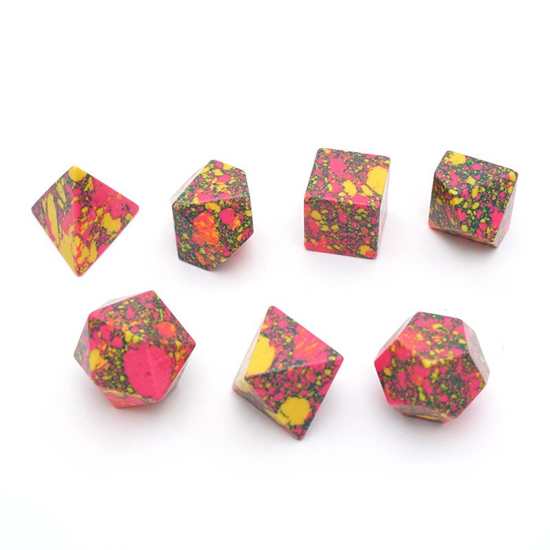Wholesale Custom Dungeons and Dragons DND RPG Board Game Dice Polyhedral Artificial Colorful Turquoise Gemstone Dice Set