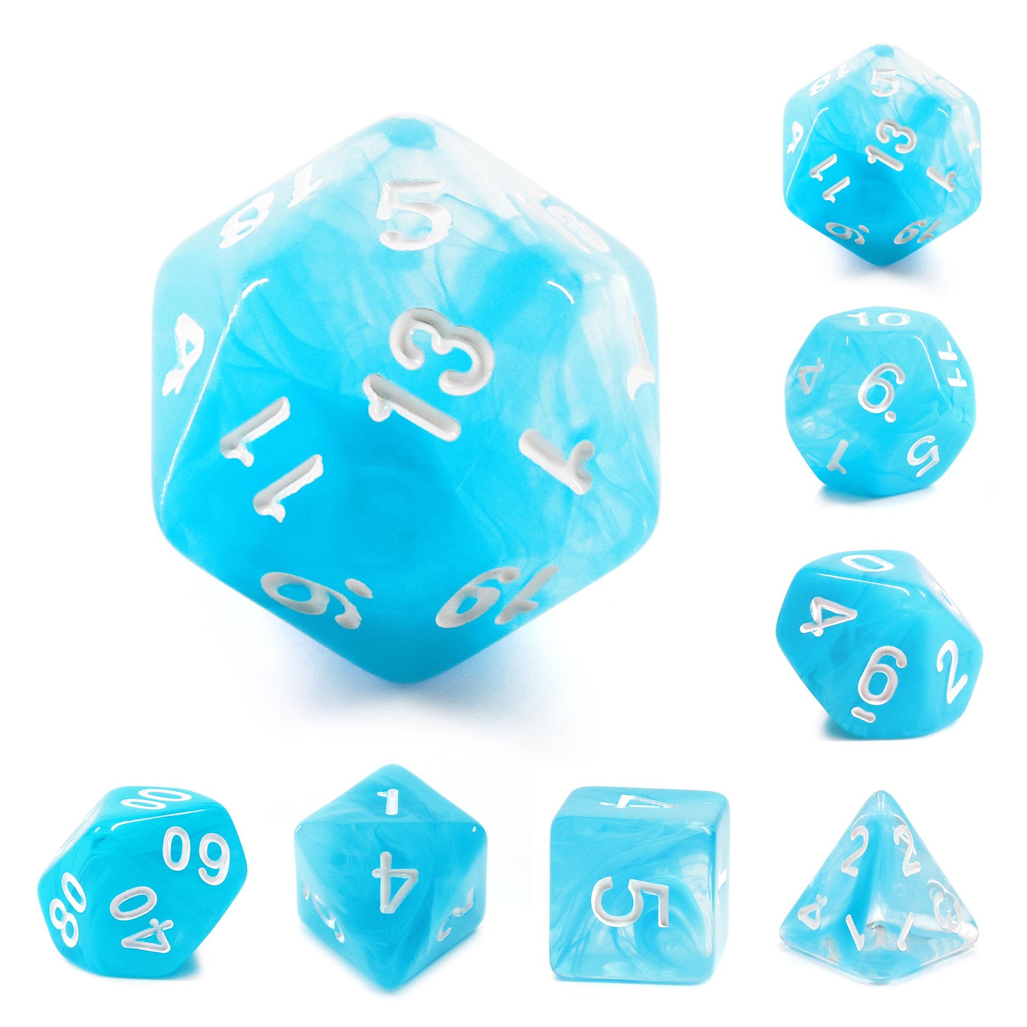 Factory Directly Hot Sale Blue Color Polyhedral Gaming DND RPG Dice For Board games