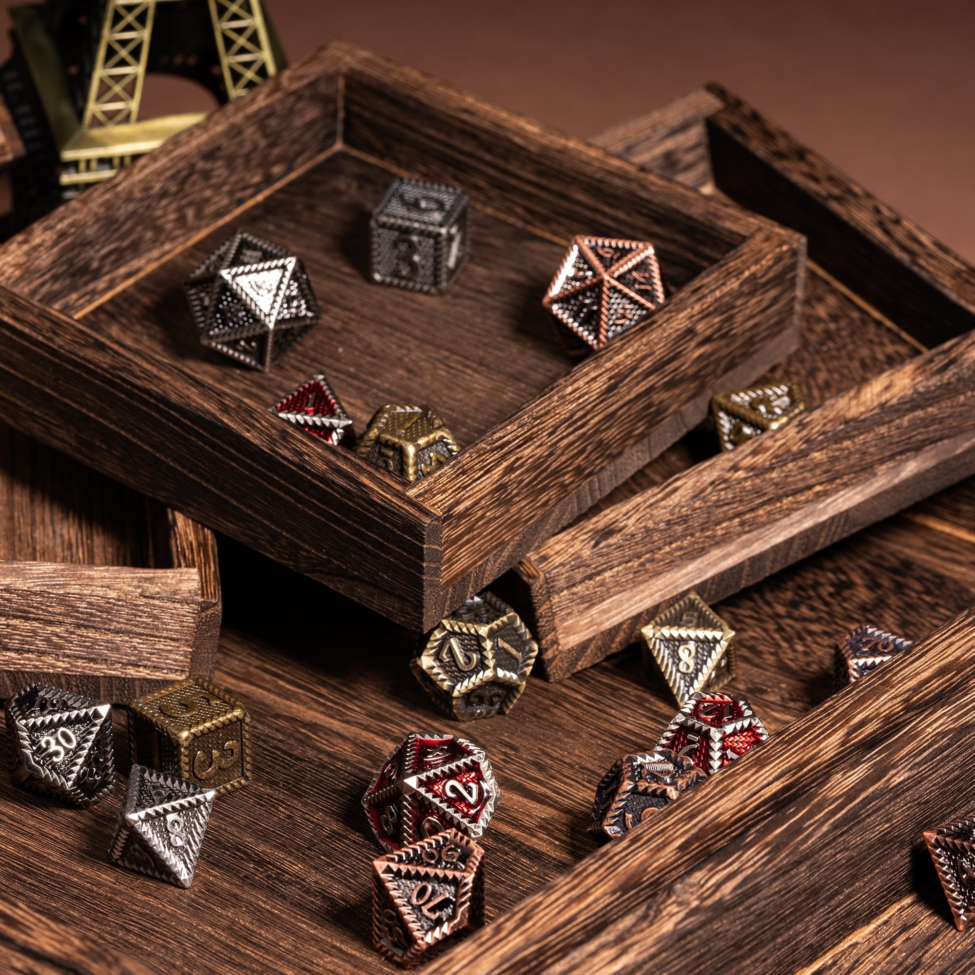 Udixi Custom logo D&D rpg dice metal dice set 7PCS Dungeons and Dragons DND rpg tabletop game metal dice