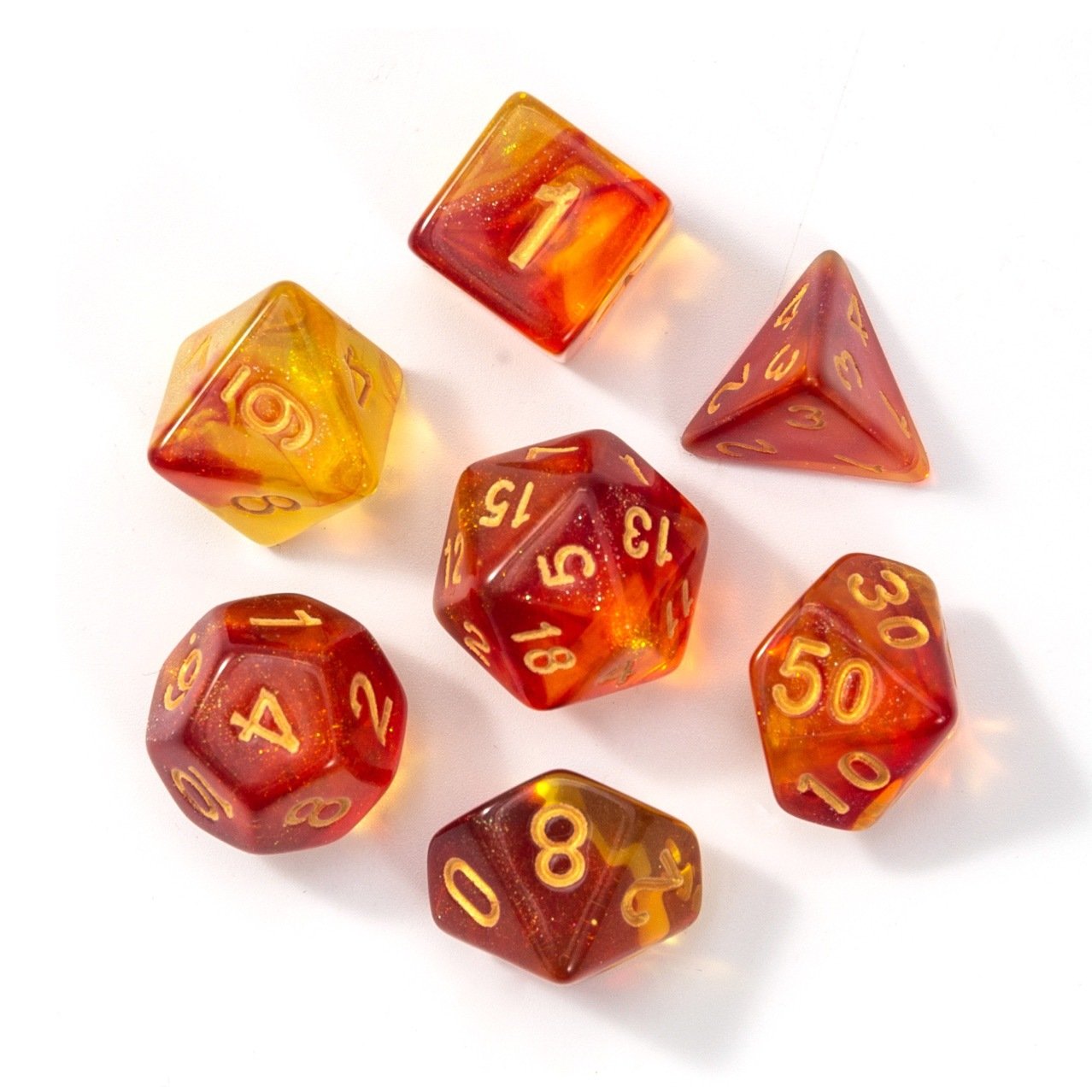 New 7 Pcs Set Digital Dices Double Colors Polyhedral Games Dice for D20 D12 D10 D8 D6 D4 Entertainment Table Gaming