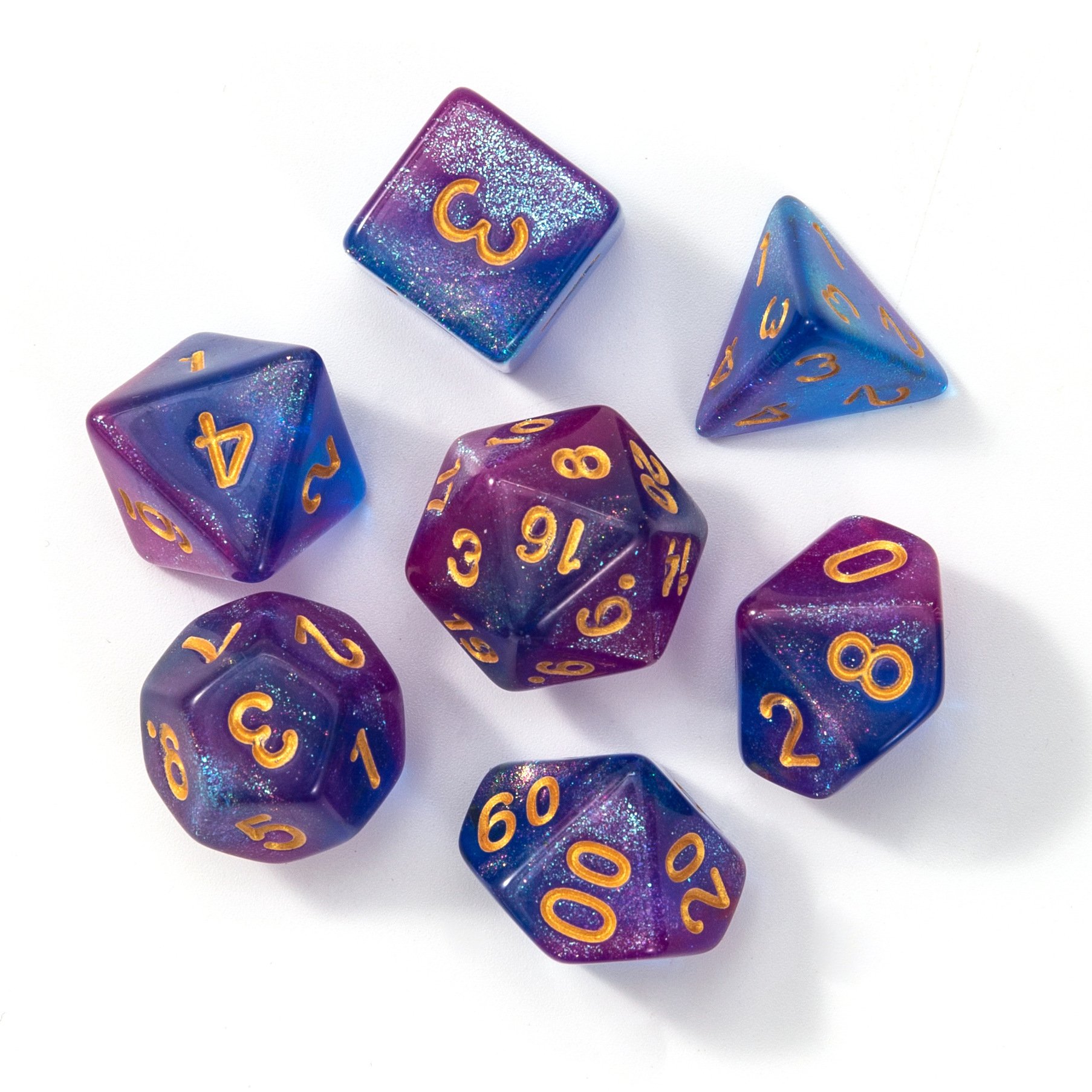 New 7 Pcs Set Digital Dices Double Colors Polyhedral Games Dice for D20 D12 D10 D8 D6 D4 Entertainment Table Gaming