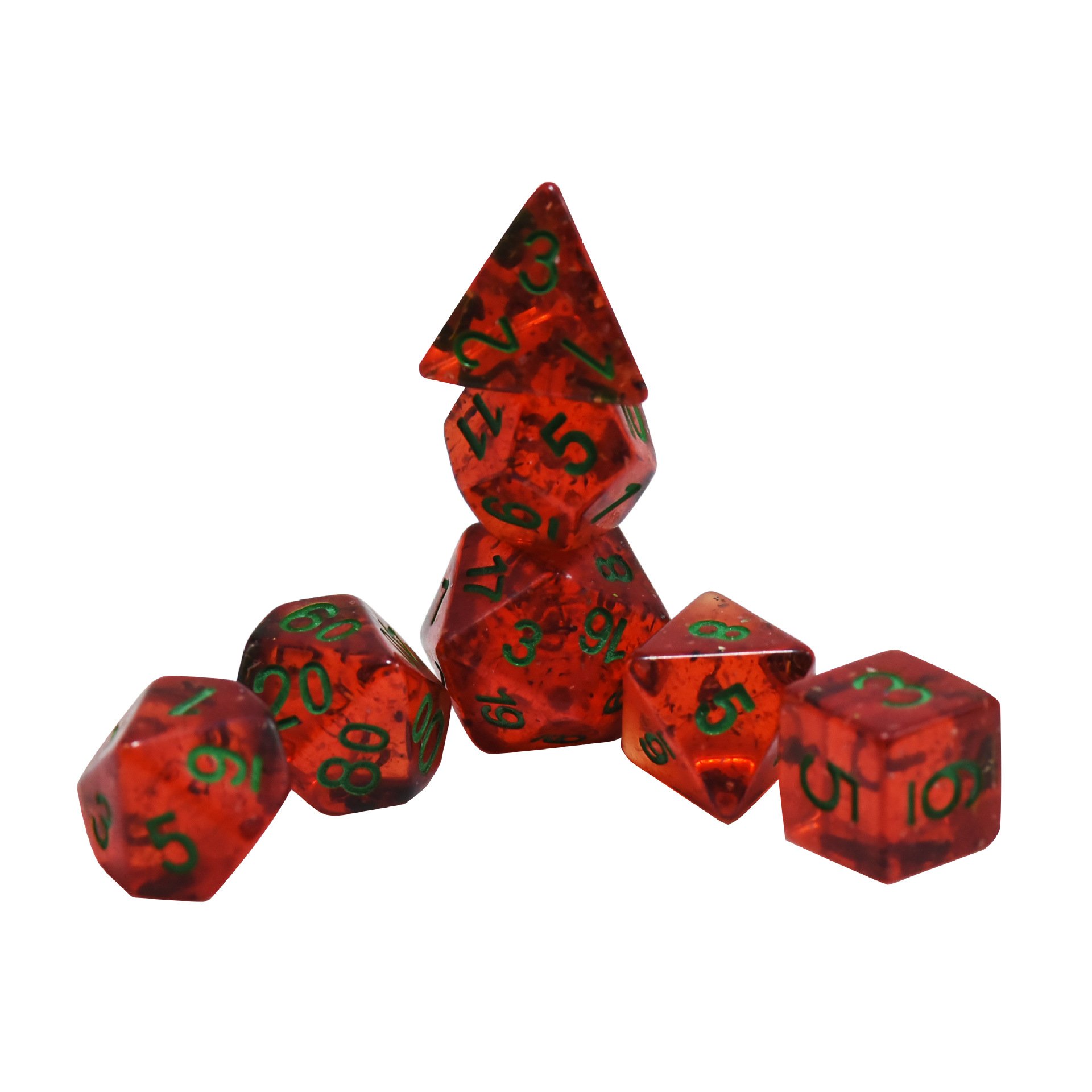 High Quality Red Multi-colored Dnd Rpg Dnd Dice Set Custom Polyhedron Game Dice Board Game 7pcs Acrylic Dice Set