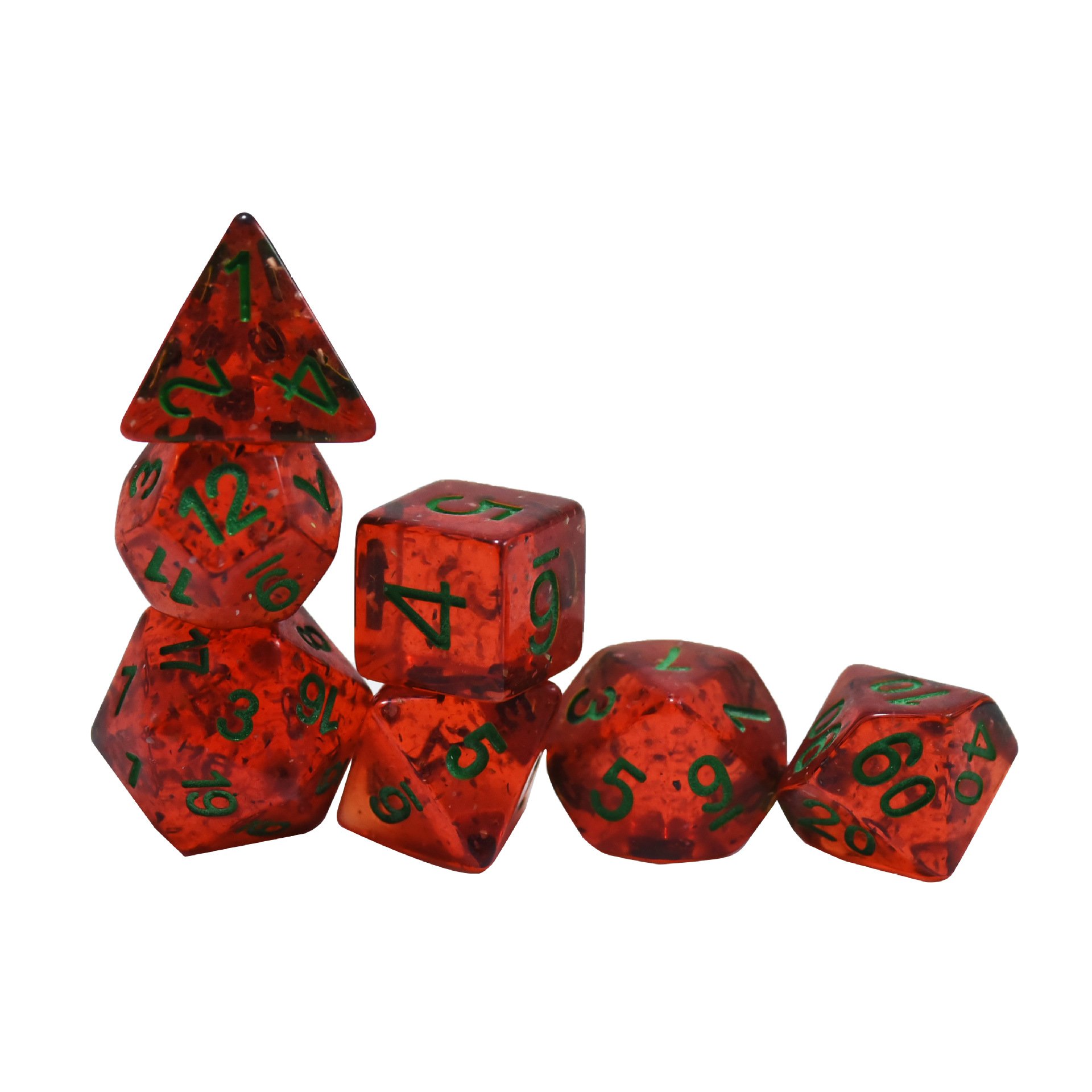 High Quality Red Multi-colored Dnd Rpg Dnd Dice Set Custom Polyhedron Game Dice Board Game 7pcs Acrylic Dice Set