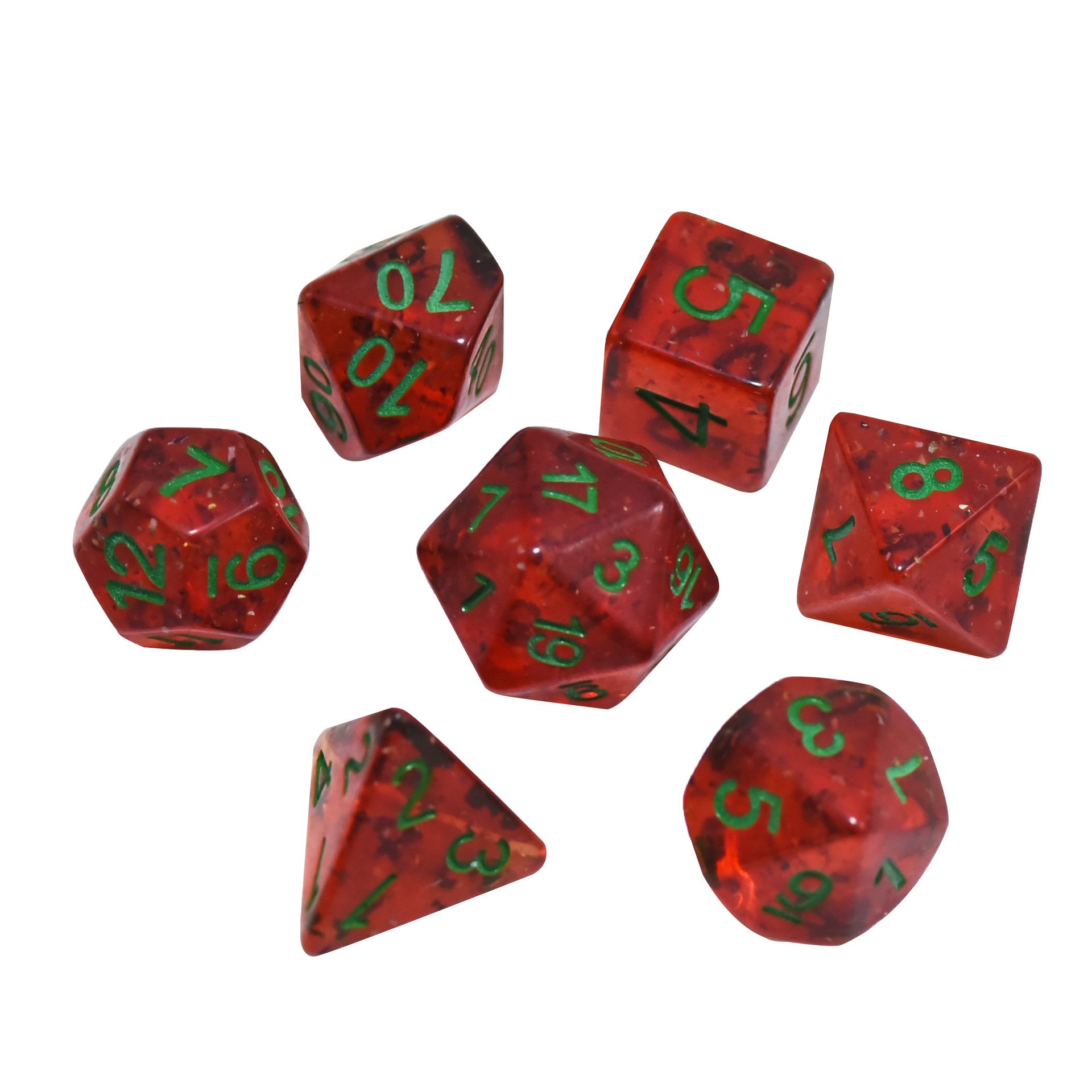 High Quality Red Multi-colored Dnd Rpg Dnd Dice Set Custom Polyhedron Game Dice Board Game 7pcs Acrylic Dice Set