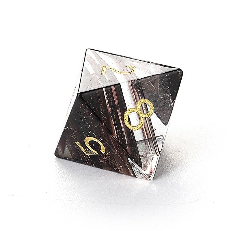 Factory wholesale Black striped glass zircon gemstone dice set for DND Dungeons and Dragons RPG Game