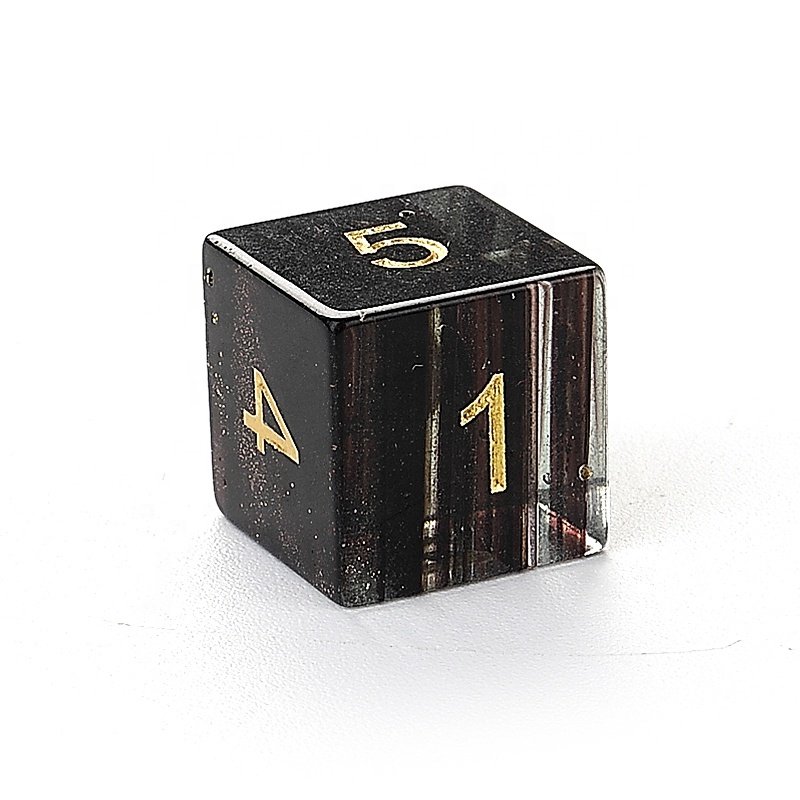 Factory wholesale Black striped glass zircon gemstone dice set for DND Dungeons and Dragons RPG Game