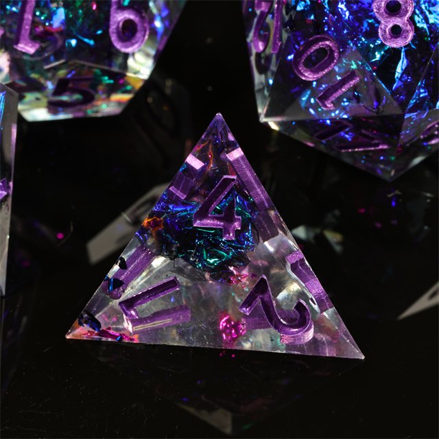Mini Planet Handmade TRG Game Set Resin Polyhedral Dice for DND Board Games with Sharp Edges