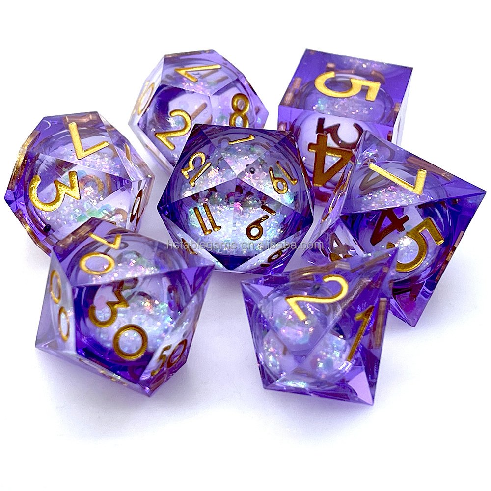 Hot Sale Factory Directly Liquid Core Dice Rolling eye Liquid filled Sharp Edge Hard Edge Dice for RPG DND and other Games