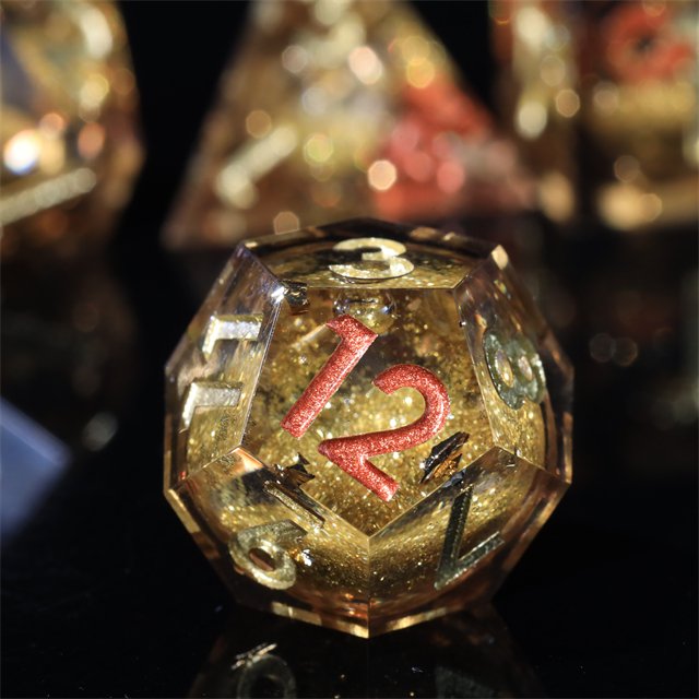 MINI PLANET Handmade Resin DND Dragon and Dungeon RPG Dice Set Custom Sharp Edges Board Game Gift with Polyhedral Dice
