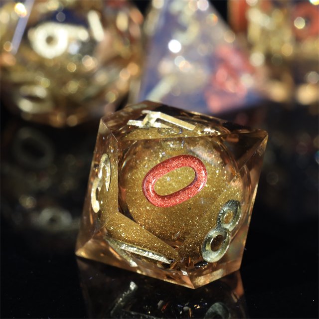 MINI PLANET Handmade Resin DND Dragon and Dungeon RPG Dice Set Custom Sharp Edges Board Game Gift with Polyhedral Dice