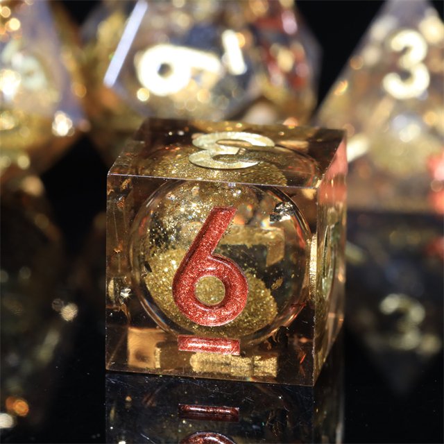 MINI PLANET Handmade Resin DND Dragon and Dungeon RPG Dice Set Custom Sharp Edges Board Game Gift with Polyhedral Dice