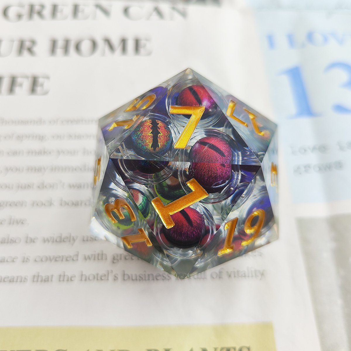 DND Black Giant Longan Dice Dungeons & Dragons board game accessories can be shaken and customized
