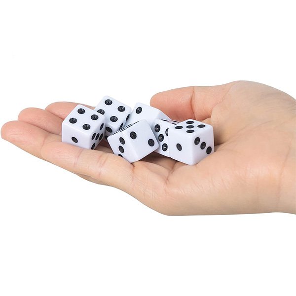 Custom 16mm Plastic Black And White Dice