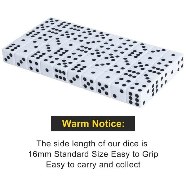 Custom 16mm Plastic Black And White Dice