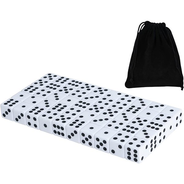 Custom 16mm Plastic Black And White Dice