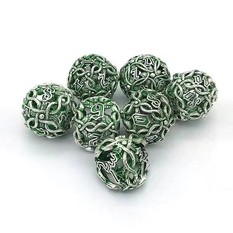 7Pcs Nature Tree Vines Leaf Hollow Metal DND Dice Set D&D for Dungeons and Dragons Polyhedral RPG Role Playing Game Dice