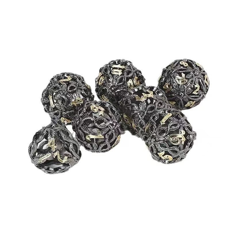 7Pcs Nature Tree Vines Leaf Hollow Metal DND Dice Set D&D for Dungeons and Dragons Polyhedral RPG Role Playing Game Dice