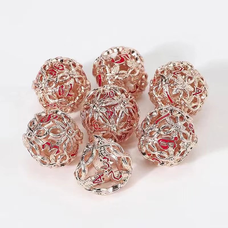 7Pcs Nature Tree Vines Leaf Hollow Metal DND Dice Set D&D for Dungeons and Dragons Polyhedral RPG Role Playing Game Dice