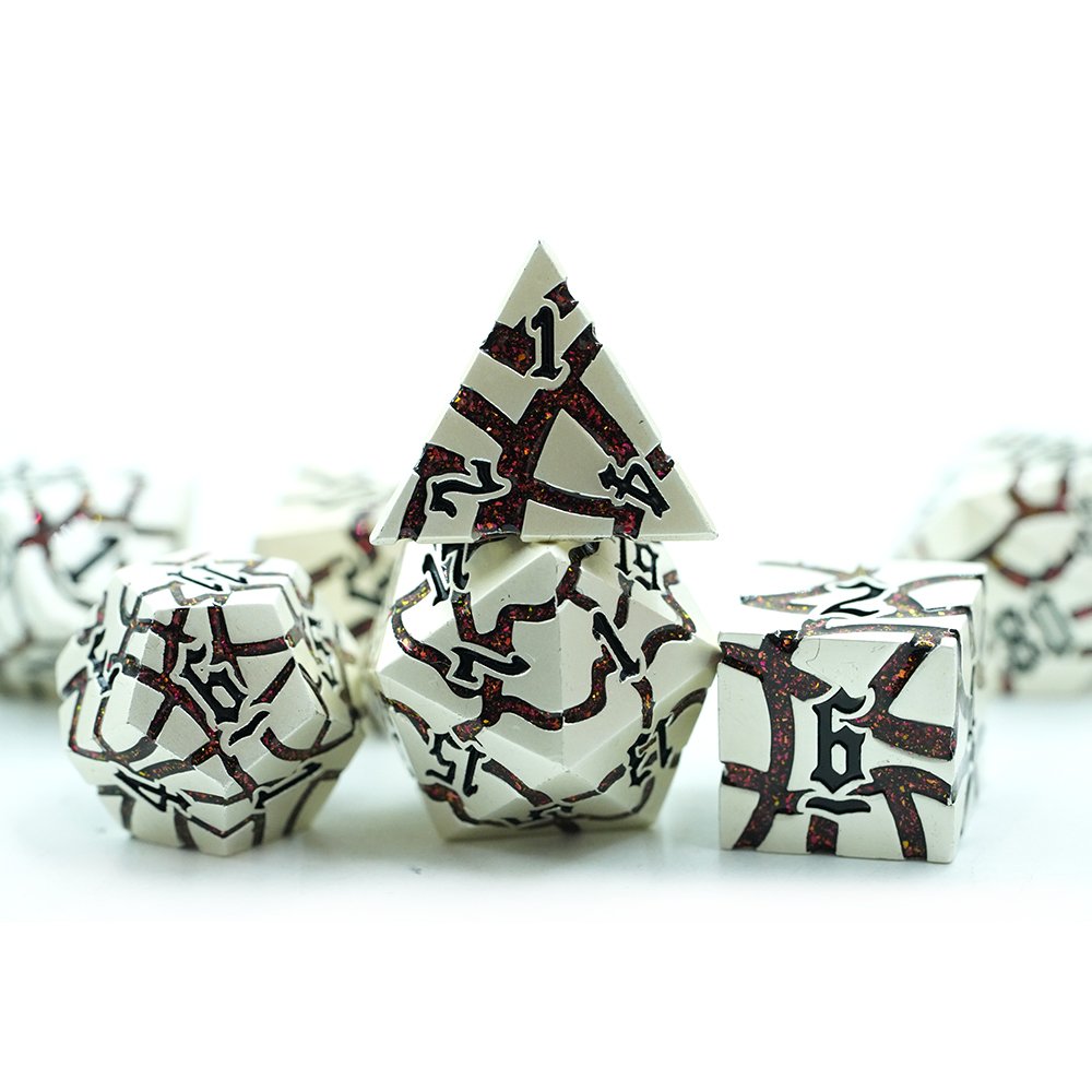 Wholesale Personalized Polyhedral Zinc Alloy Silver Custom Polyhedral Metal Dnd Dice Set Game Metal Dice