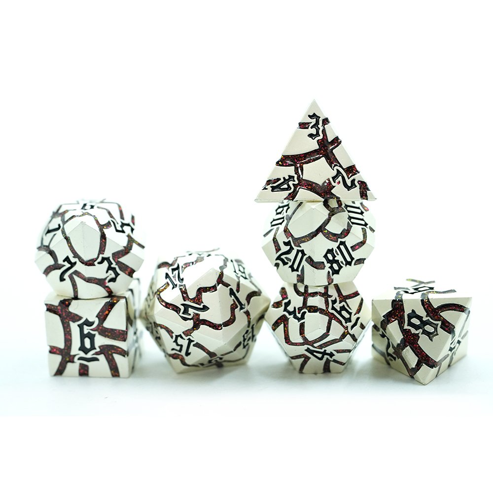 Wholesale Personalized Polyhedral Zinc Alloy Silver Custom Polyhedral Metal Dnd Dice Set Game Metal Dice