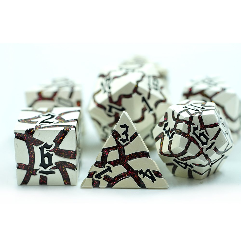 Wholesale Personalized Polyhedral Zinc Alloy Silver Custom Polyhedral Metal Dnd Dice Set Game Metal Dice