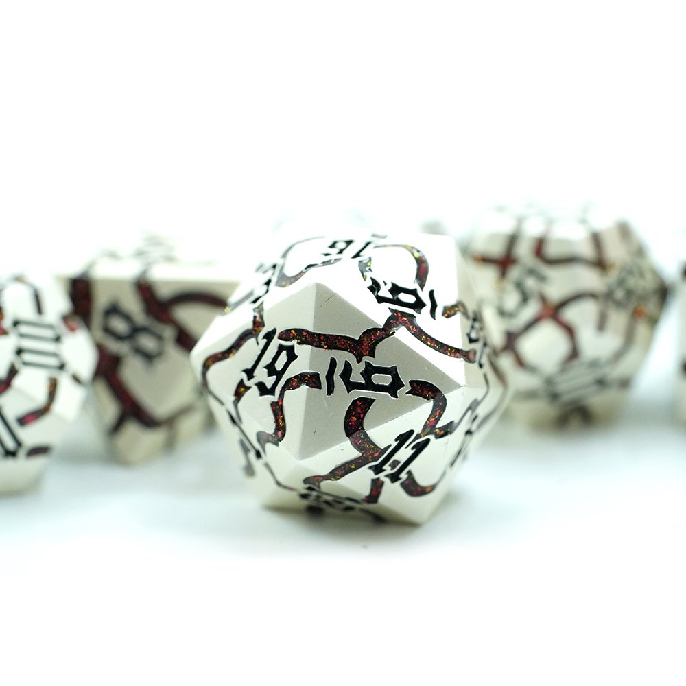 Wholesale Personalized Polyhedral Zinc Alloy Silver Custom Polyhedral Metal Dnd Dice Set Game Metal Dice