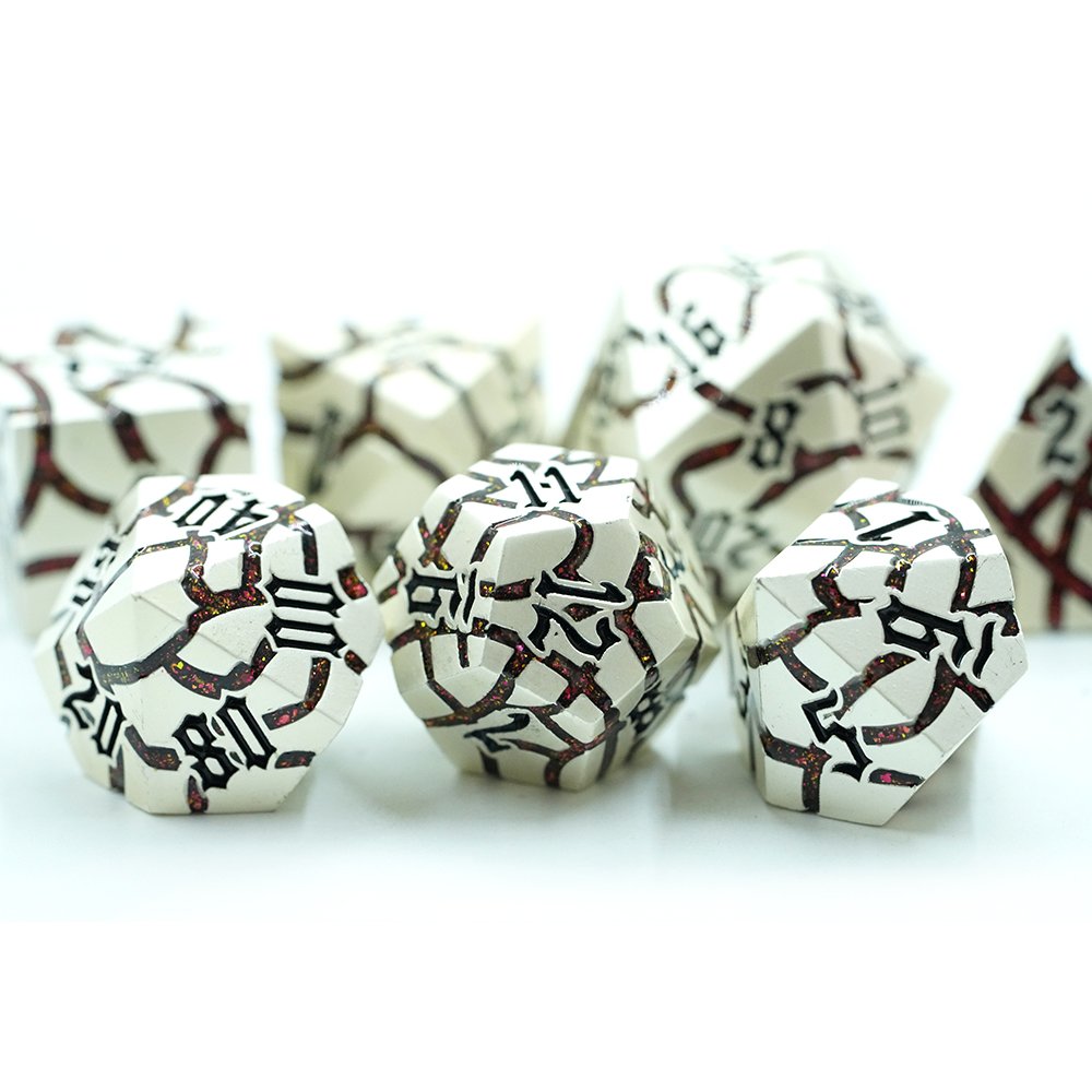 Wholesale Personalized Polyhedral Zinc Alloy Silver Custom Polyhedral Metal Dnd Dice Set Game Metal Dice