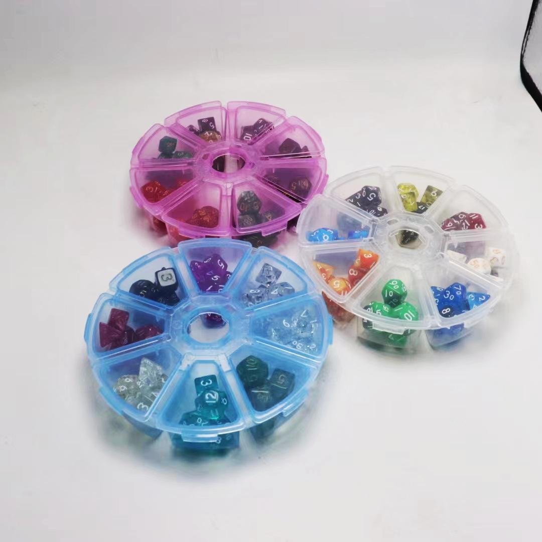 Custom engrave mini workout polyhedral plastic dice set with bag custom logo