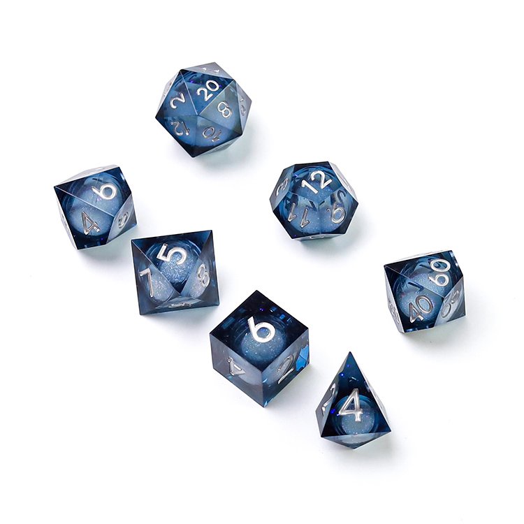 Natural Colorfu and multiple Acrylic RPG DND Flowing Series Dice For Board Playing Game
