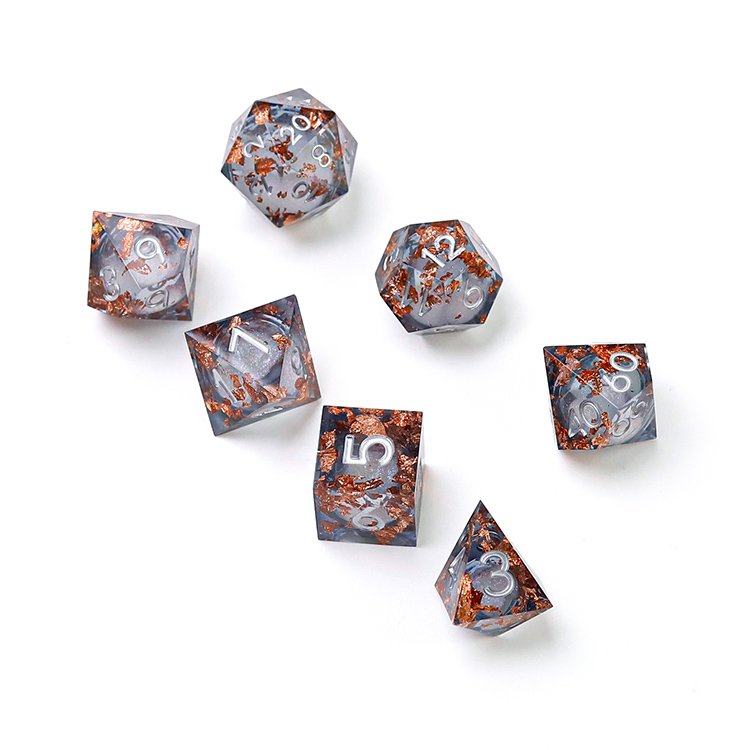 Natural Colorfu and multiple Acrylic RPG DND Flowing Series Dice For Board Playing Game