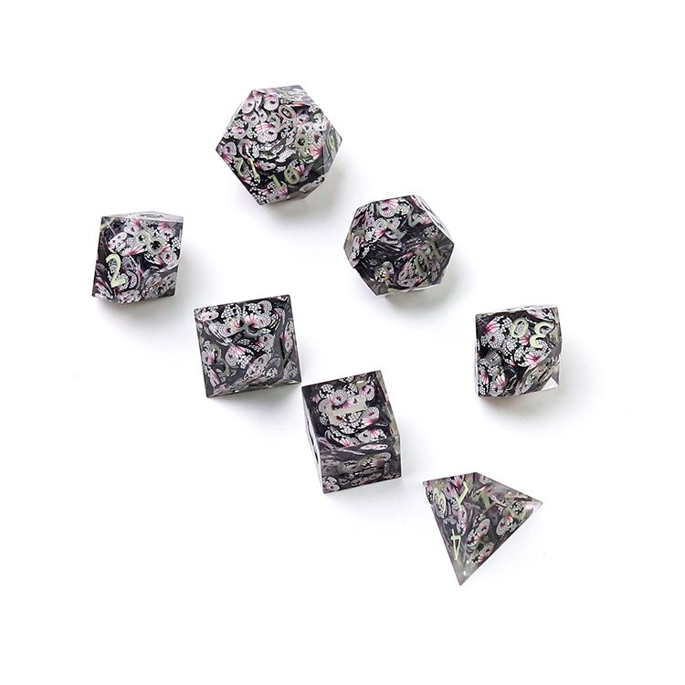 Natural Colorfu and multiple Acrylic RPG DND Flowing Series Dice For Board Playing Game