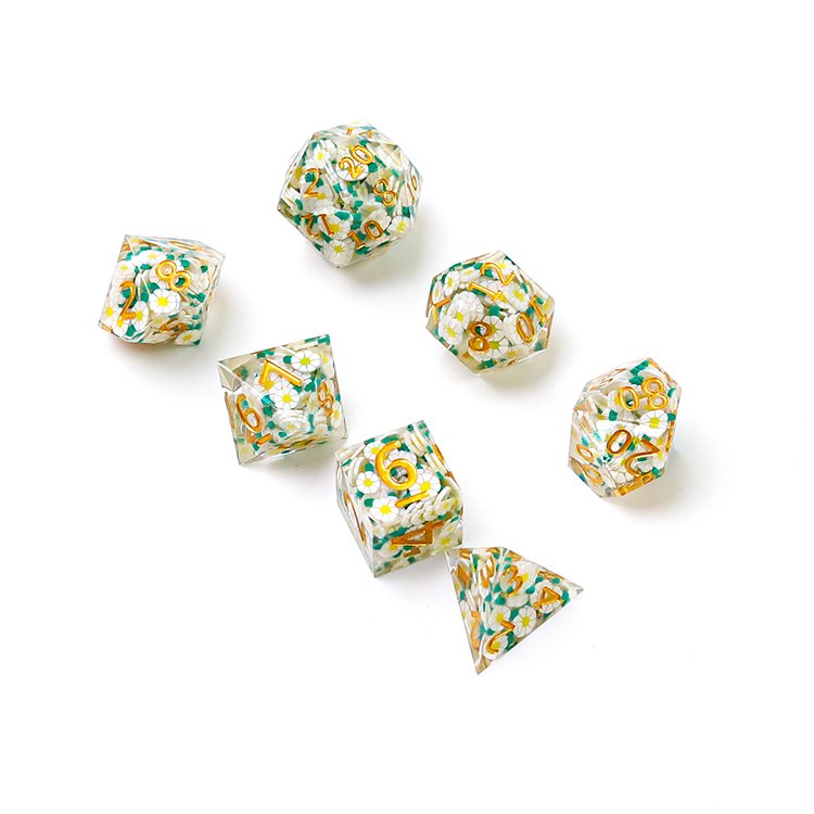 Natural Colorfu and multiple Acrylic RPG DND Flowing Series Dice For Board Playing Game