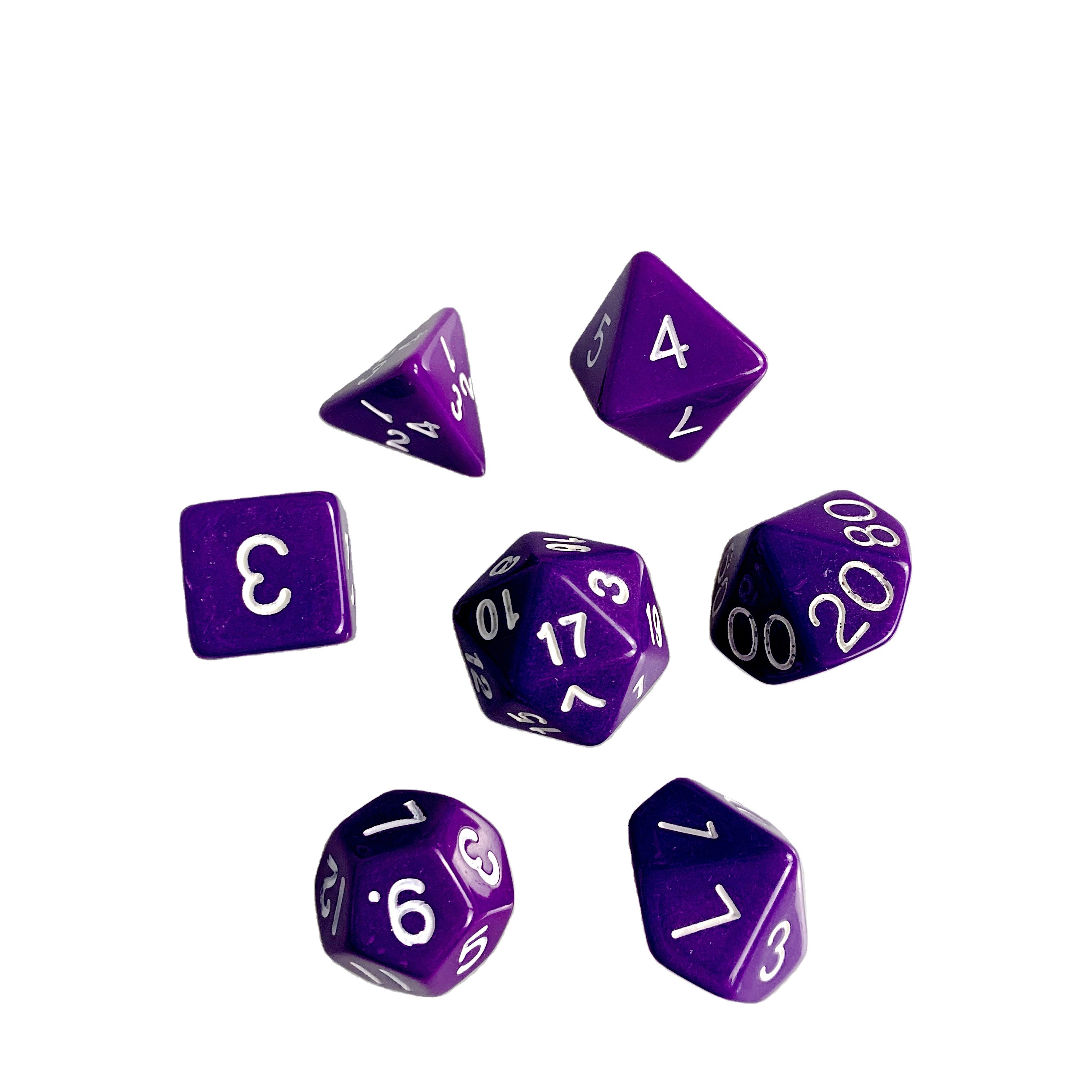 DND d&d game solid colors custom 7pcs per set high quality polyhedral colored plastic dice wholesale dice sets