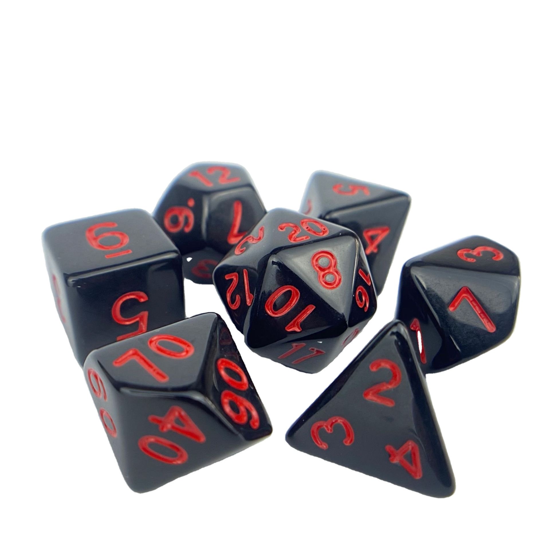DND d&d game solid colors custom 7pcs per set high quality polyhedral colored plastic dice wholesale dice sets