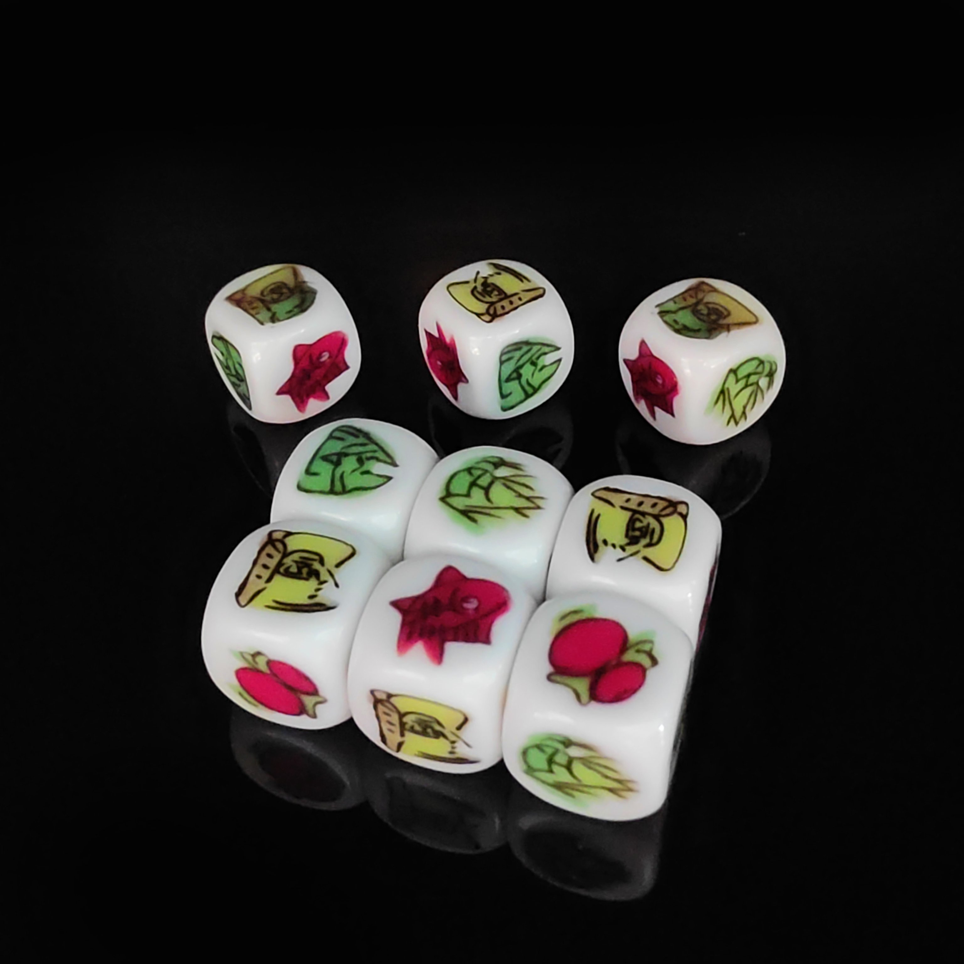 High Quality Custom Printed Pattern Logo Polyhedral Dice Plastic Acrylic Environmental Protection Material Guaranteed