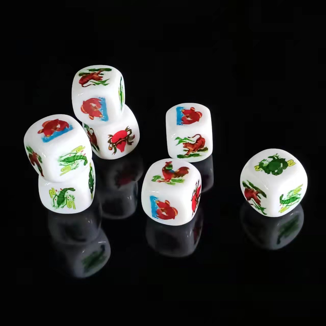High Quality Custom Printed Pattern Logo Polyhedral Dice Plastic Acrylic Environmental Protection Material Guaranteed
