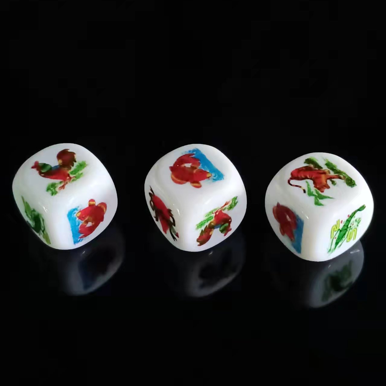 High Quality Custom Printed Pattern Logo Polyhedral Dice Plastic Acrylic Environmental Protection Material Guaranteed