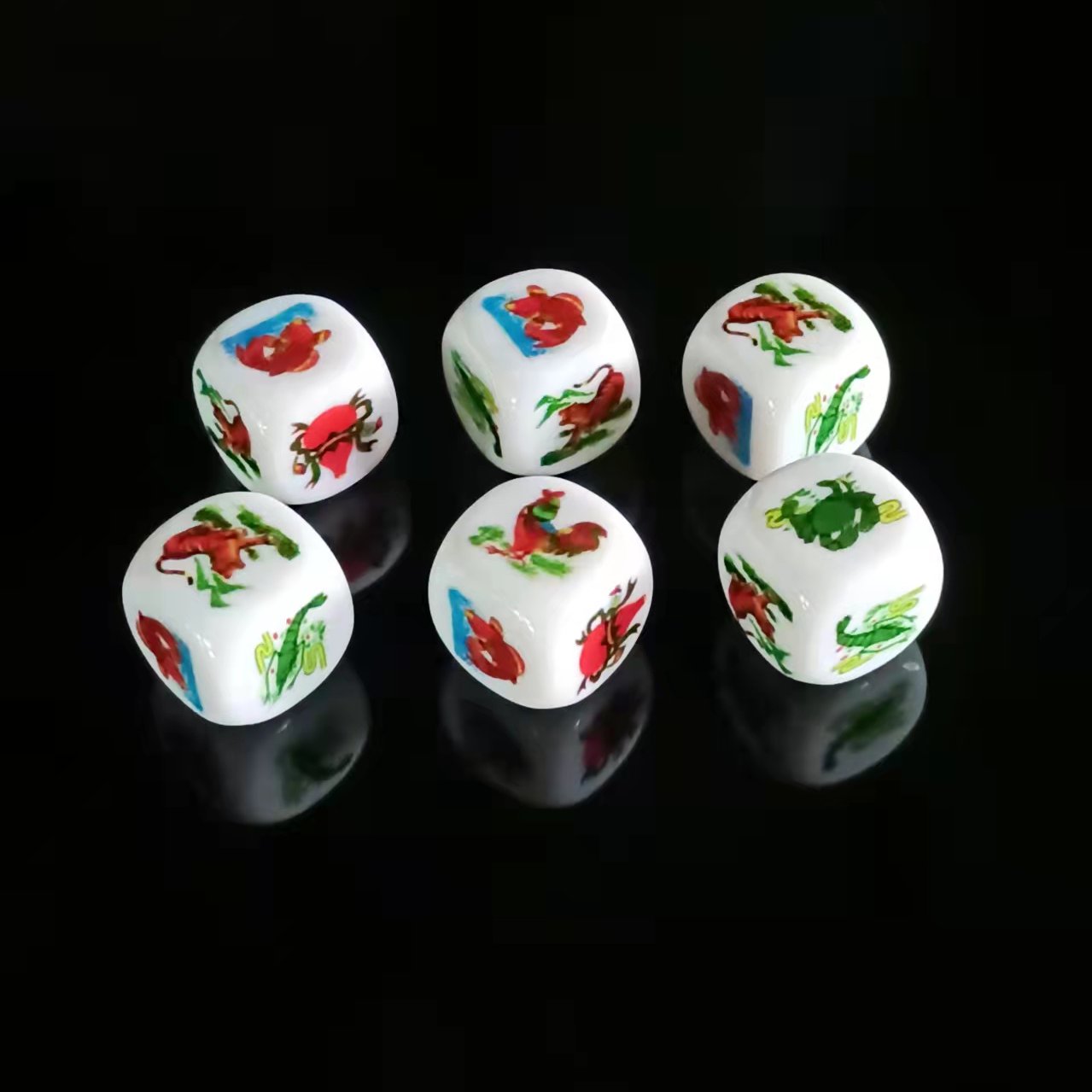 High Quality Custom Printed Pattern Logo Polyhedral Dice Plastic Acrylic Environmental Protection Material Guaranteed