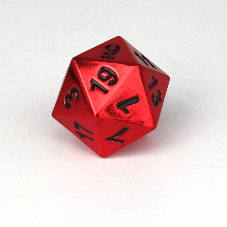 Factory wholesale zinc alloy 20 side dice Custom font d20 solid metal dice