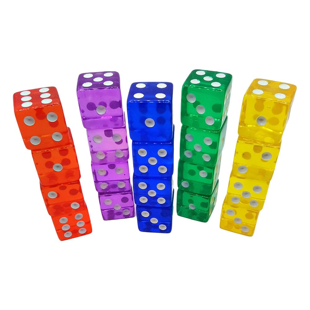 Transparent 16mm 6-Sided Game Dice Acrylic Board Game Colored Dice for BRGP Party Game Toys Accessories