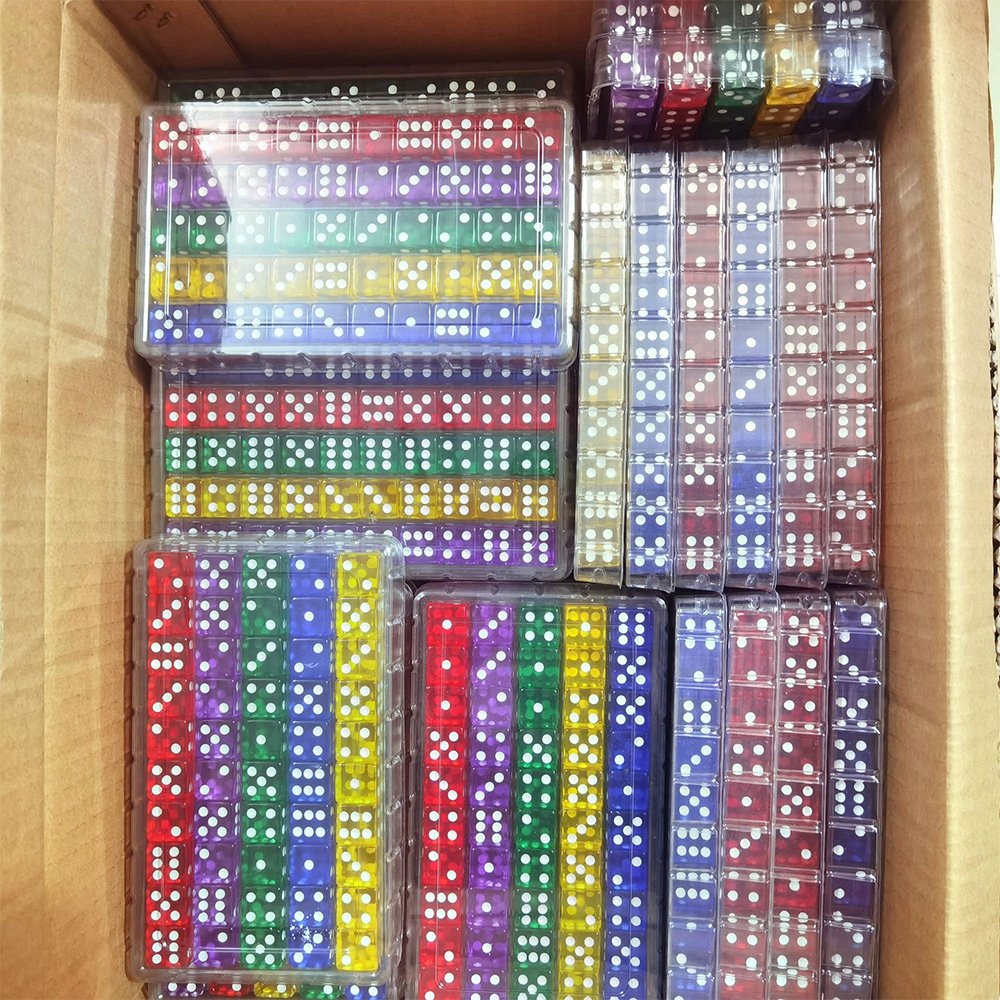 Transparent 16mm 6-Sided Game Dice Acrylic Board Game Colored Dice for BRGP Party Game Toys Accessories