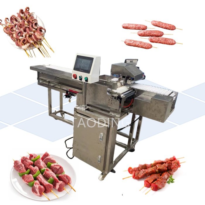 highly efficient Lamb skewers diced lamb,pork and vegetables skewers fully automatic pork belly skewers automatic