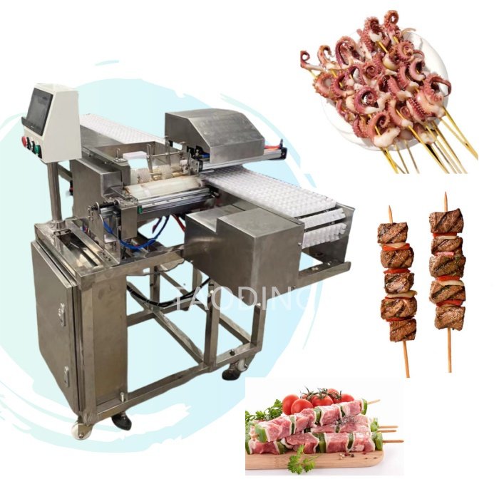 highly efficient Lamb skewers diced lamb,pork and vegetables skewers fully automatic pork belly skewers automatic