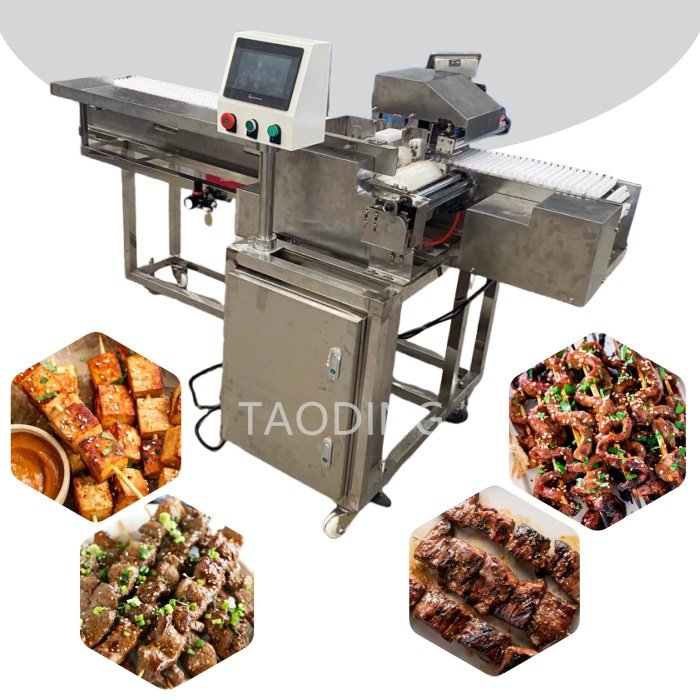 highly efficient Lamb skewers diced lamb,pork and vegetables skewers fully automatic pork belly skewers automatic