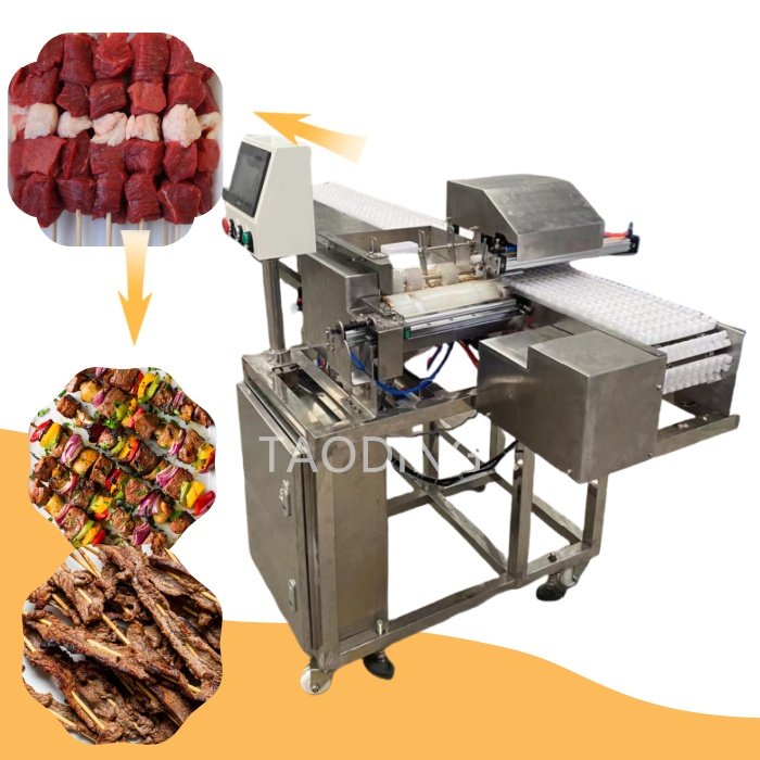 highly efficient Lamb skewers diced lamb,pork and vegetables skewers fully automatic pork belly skewers automatic
