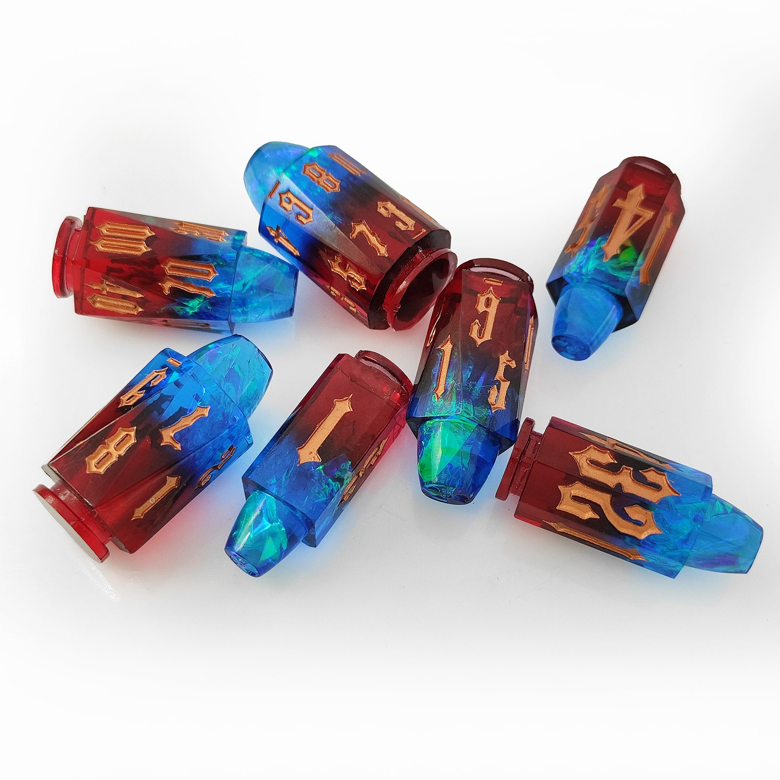 Bullet Resin Dice Set DND Dungeons & Dragons Polyhedral Colour COC Runner D6 Tabletop Dice