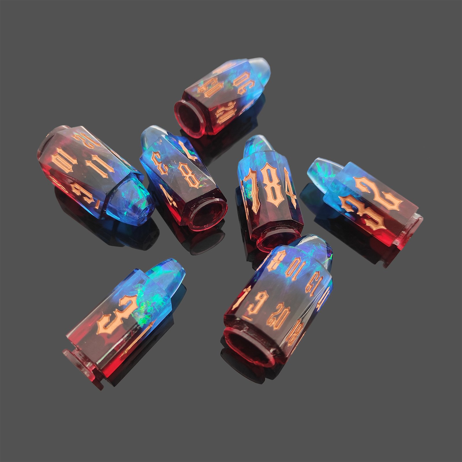Bullet Resin Dice Set DND Dungeons & Dragons Polyhedral Colour COC Runner D6 Tabletop Dice