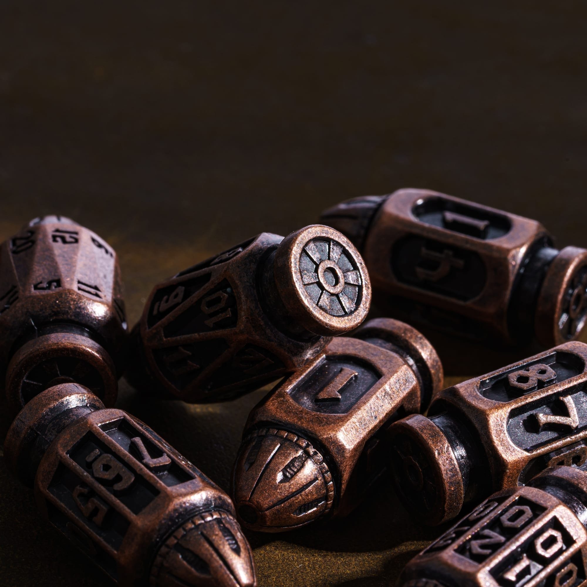 Udixi custom LOGO Barrel Plating metal dice dungeons and dragons dnd rpg bullet dice set Board Game Dice