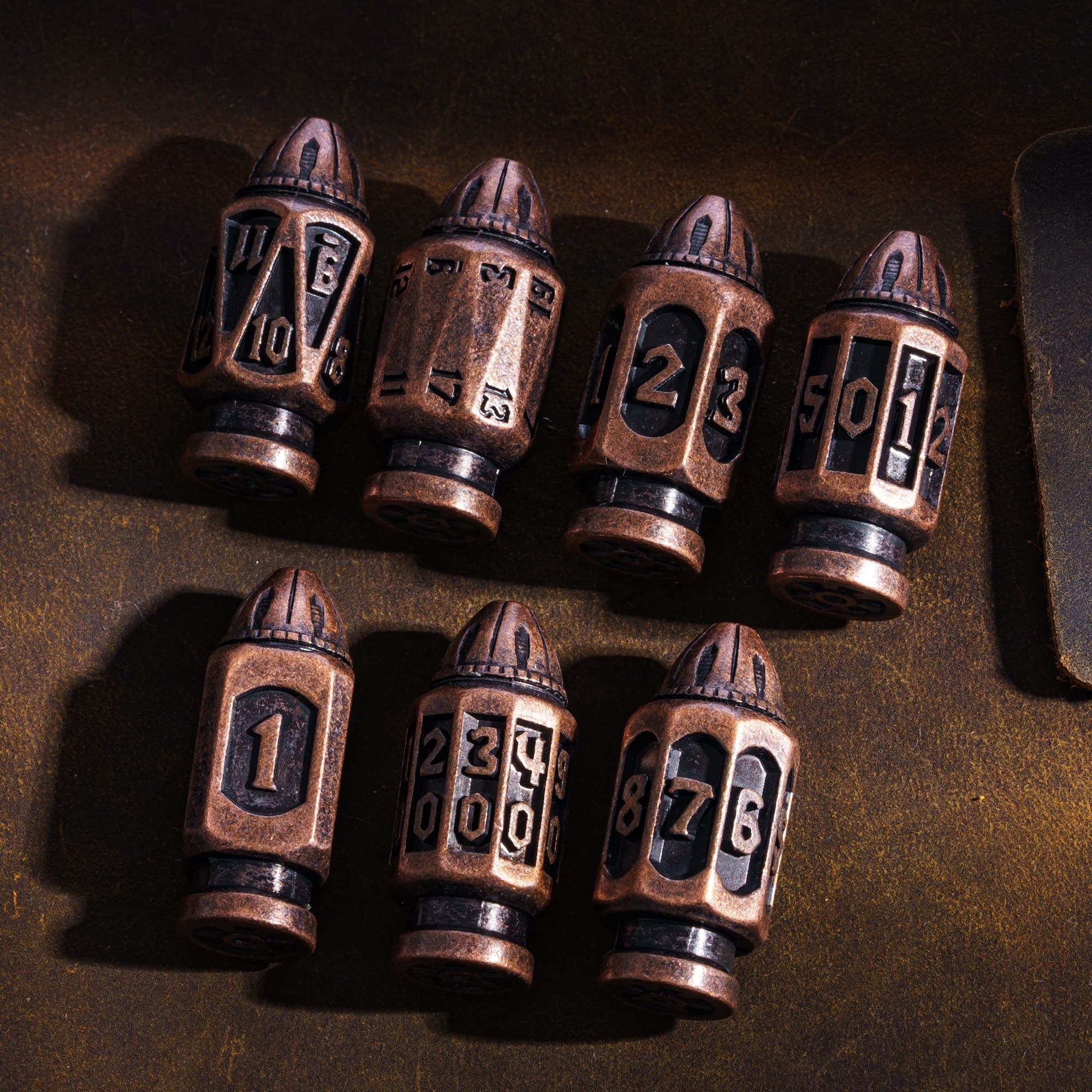 Udixi custom LOGO Barrel Plating metal dice dungeons and dragons dnd rpg bullet dice set Board Game Dice