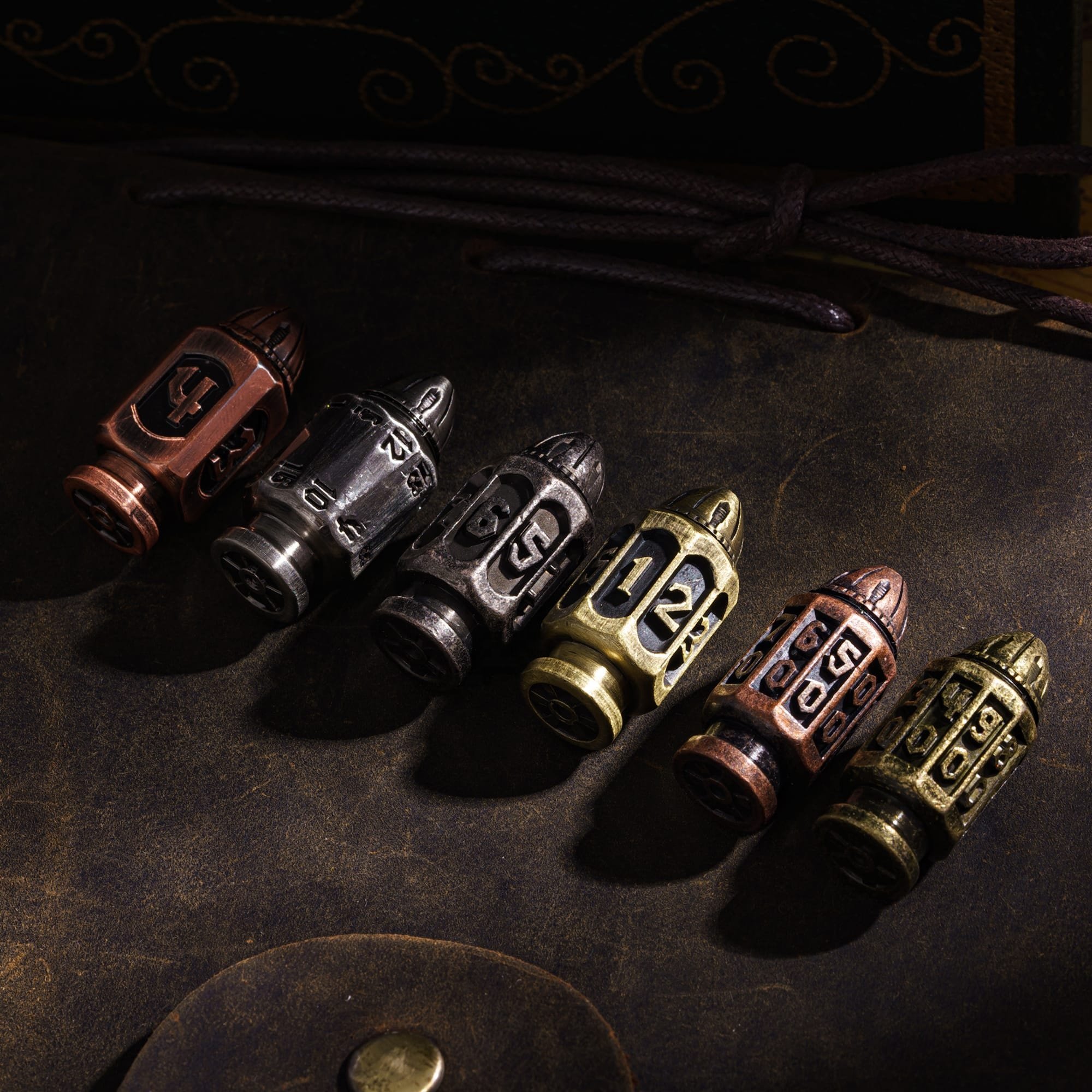 Udixi custom LOGO Barrel Plating metal dice dungeons and dragons dnd rpg bullet dice set Board Game Dice